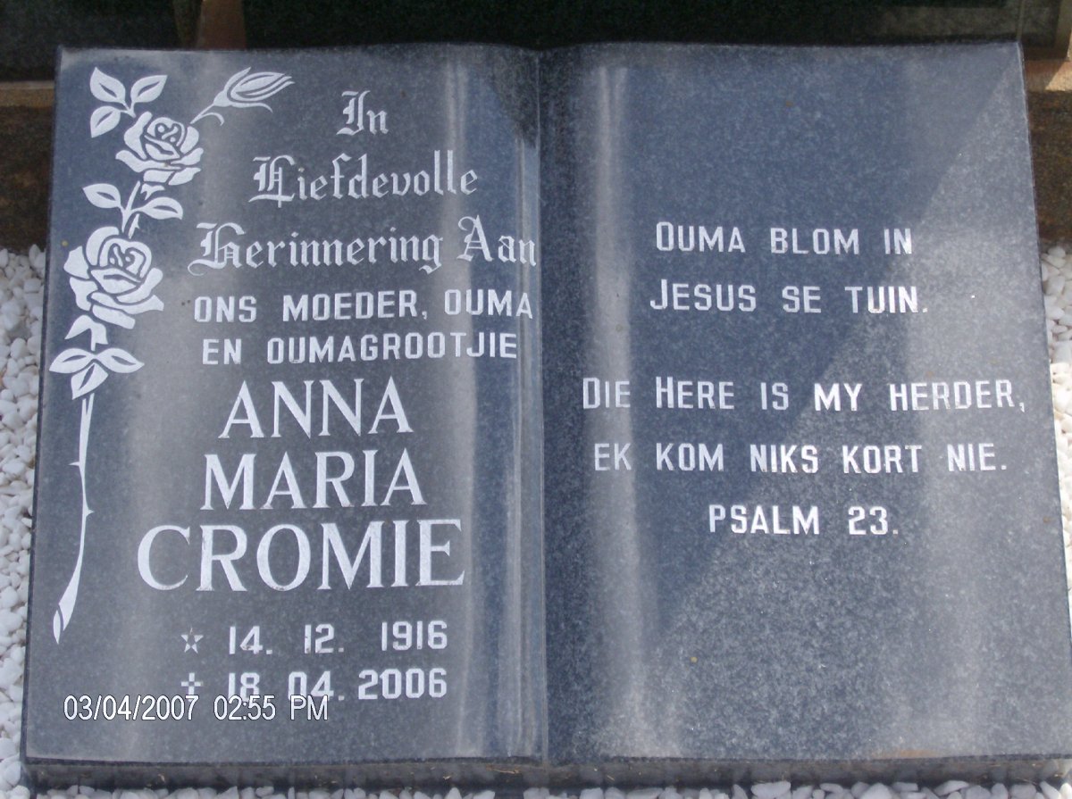 CROMIE Anna Maria 1916-2006