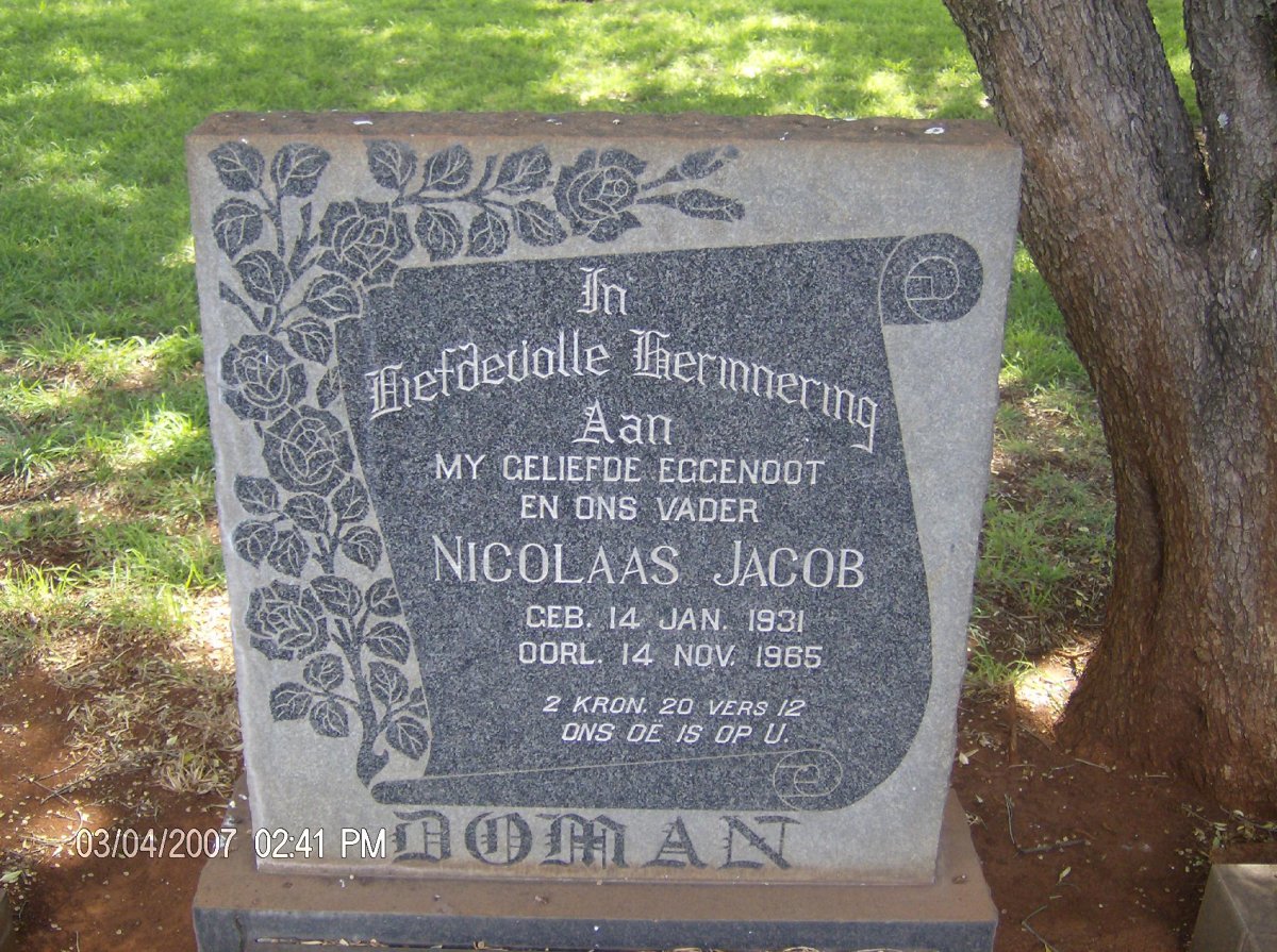 DOMAN Nicolaas Jacob 1931-1965