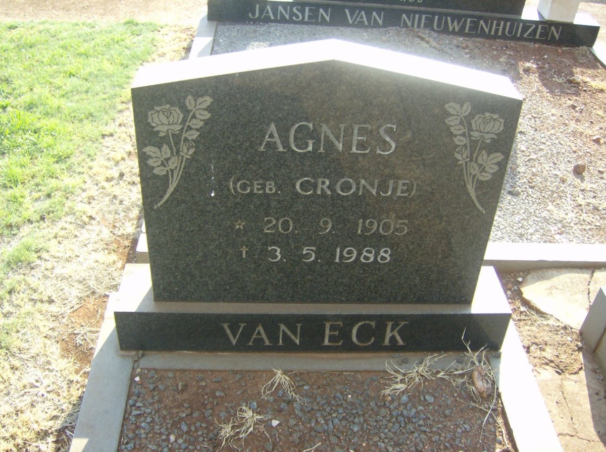 ECK Agnes, van nee CRONJE 1905-1988