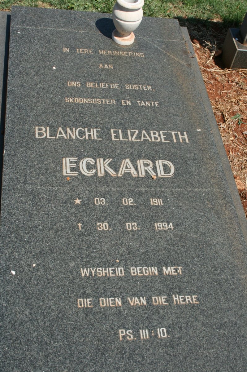ECKARD Blanche Elizabeth 1911-1994