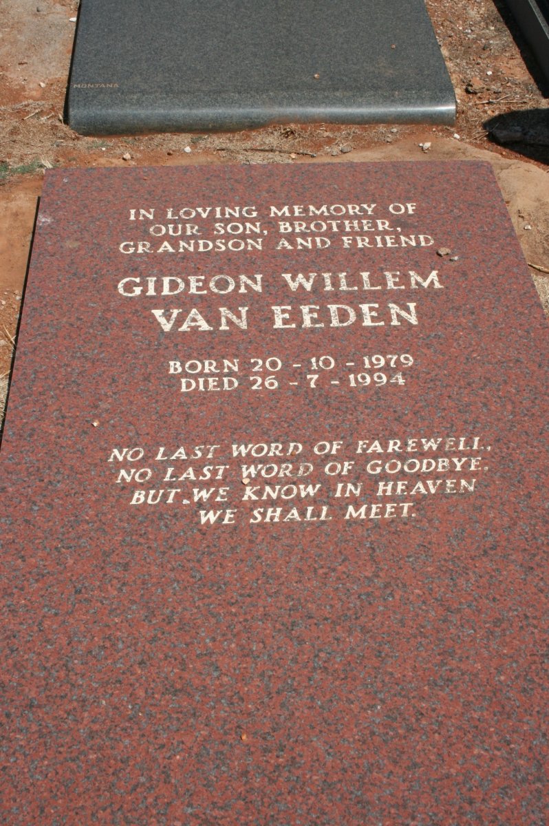 EEDEN Gideon Willem, van 1979-1994