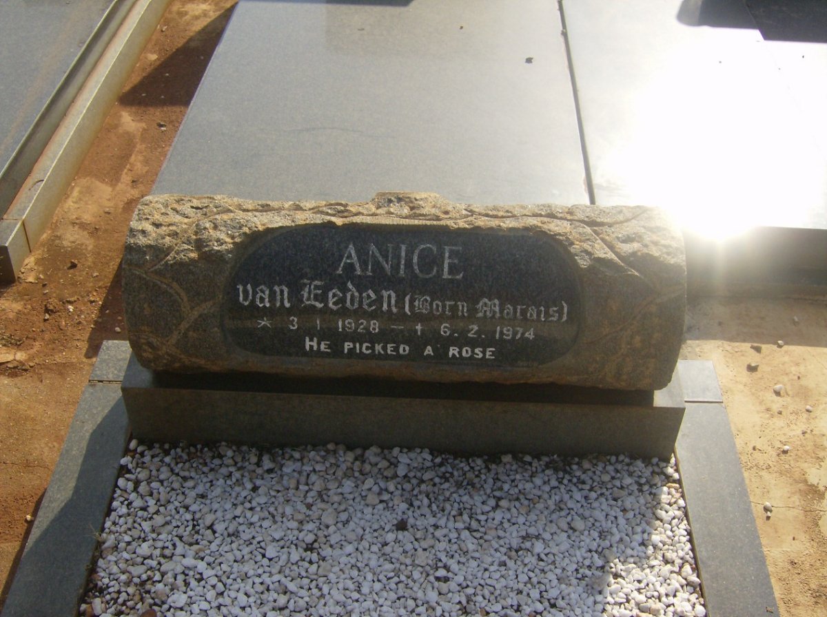 EEDEN Anice, van nee MARAIS 1928-1974