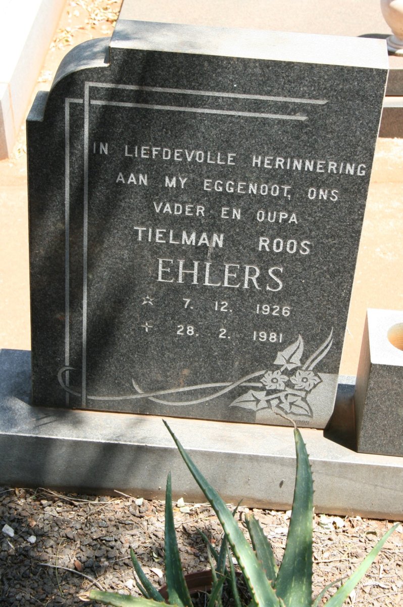 EHLERS Tielman Roos 1926-1981