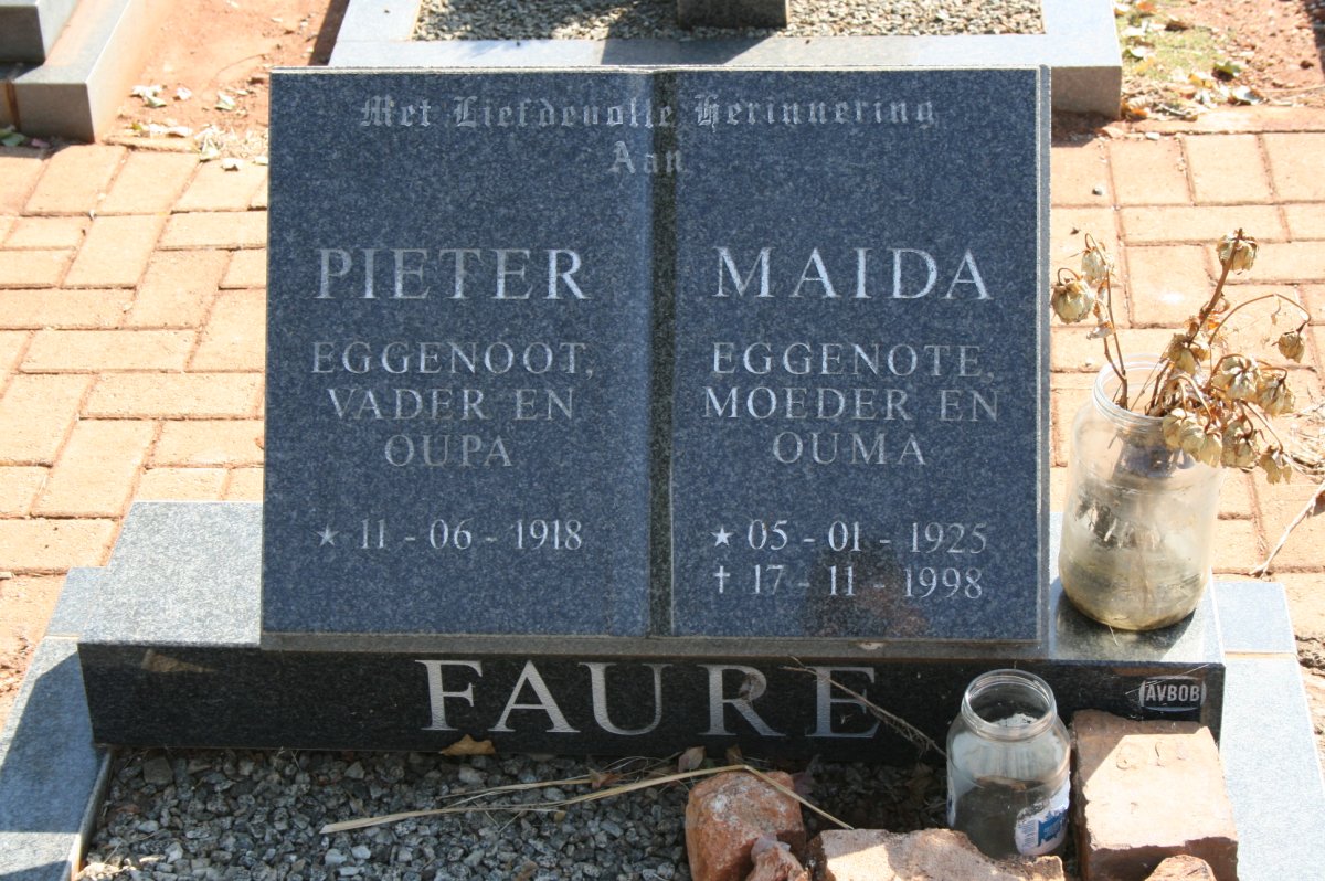 FAURE Pieter 1918- &amp; Maida 1925-1998