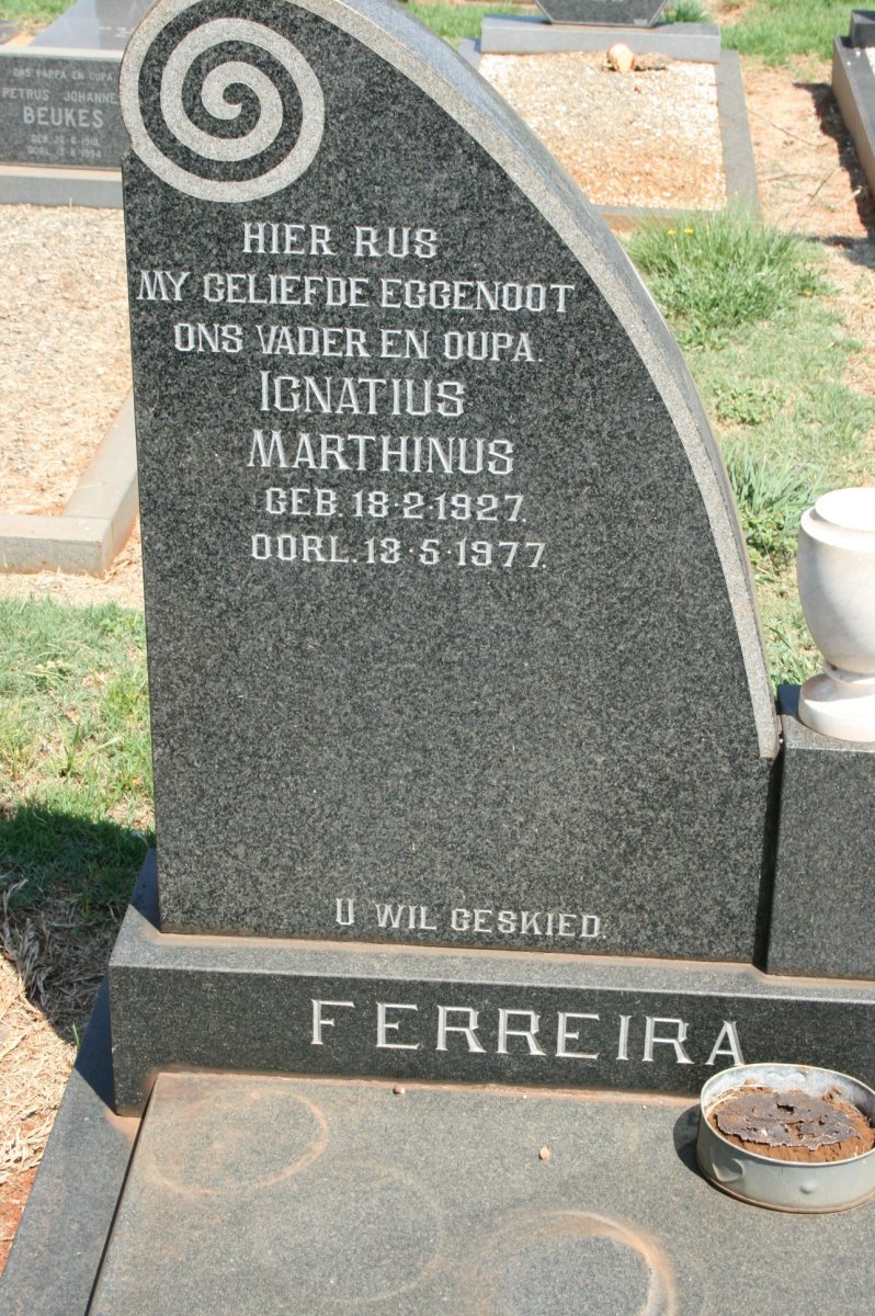 FERREIRA Ignatius Marthinus 1927-1977