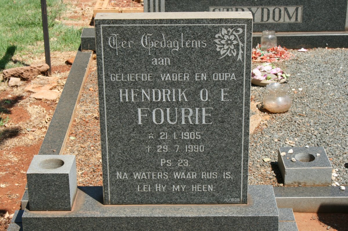 FOURIE Hendrik O.E. 1905-1990