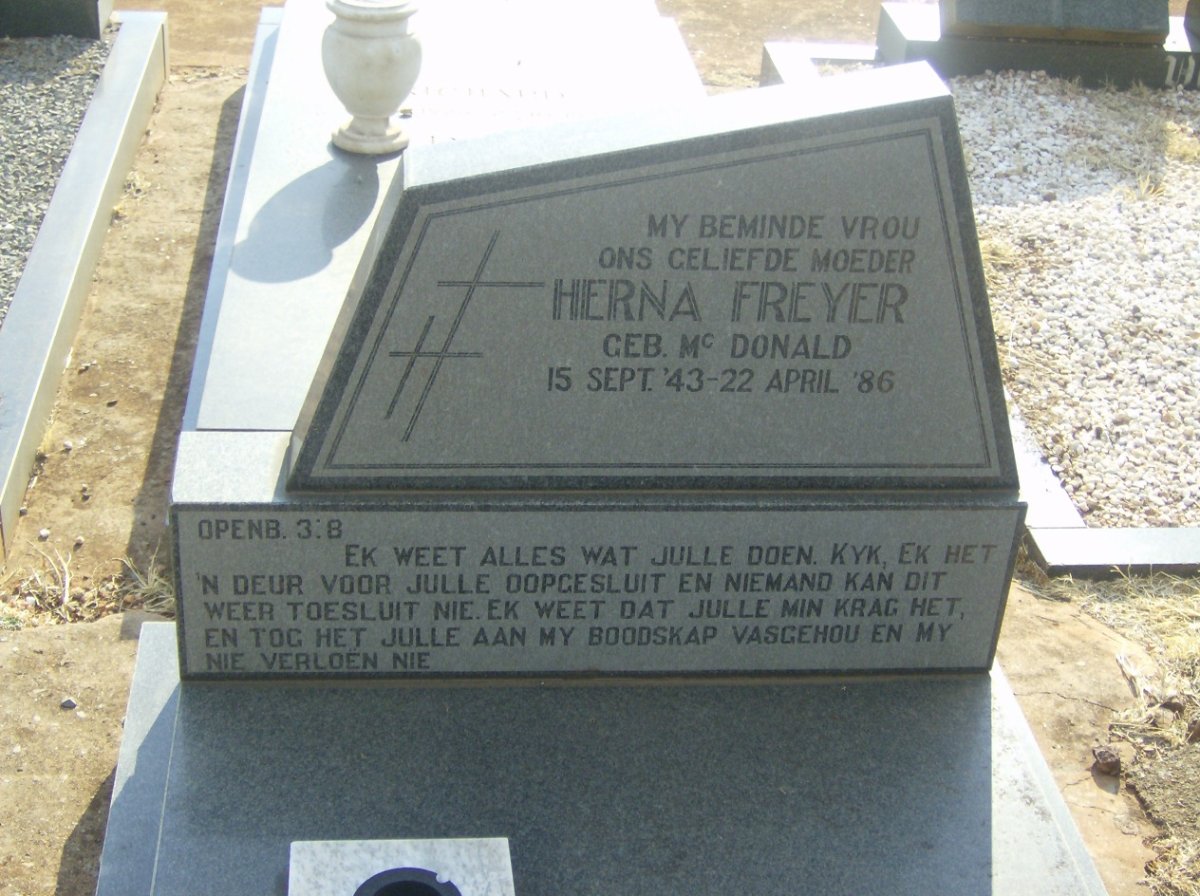 FREYER Herna nee McDONALD 1943-1986