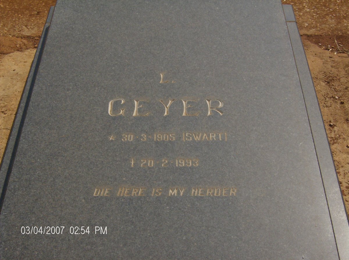 GEYER L. nee SWART 1905-1993