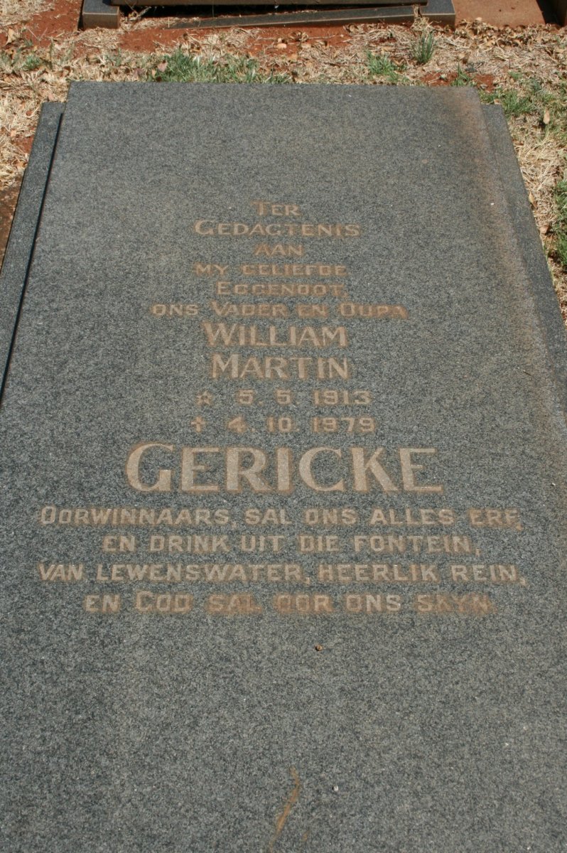 GERICKE William Martin 1913-1979