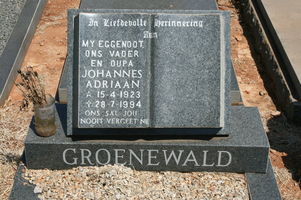 GROENEWALD Johannes Adriaan 1923-1994