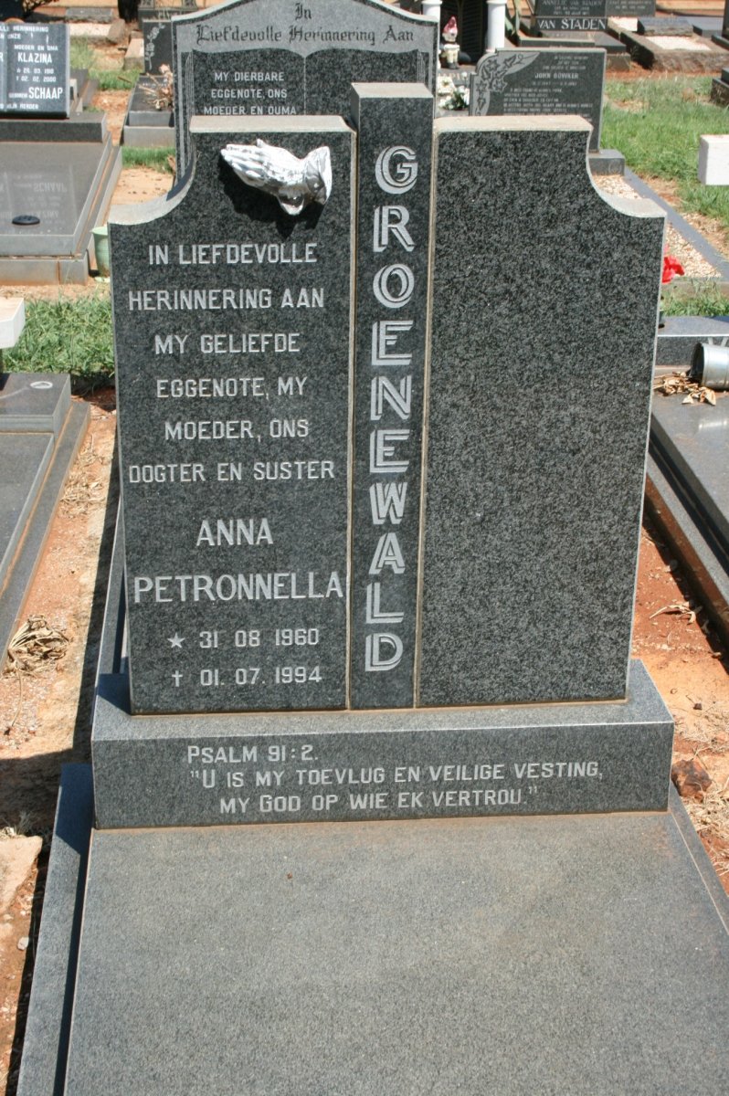GROENEWALD Anna Petronella 1960-1994