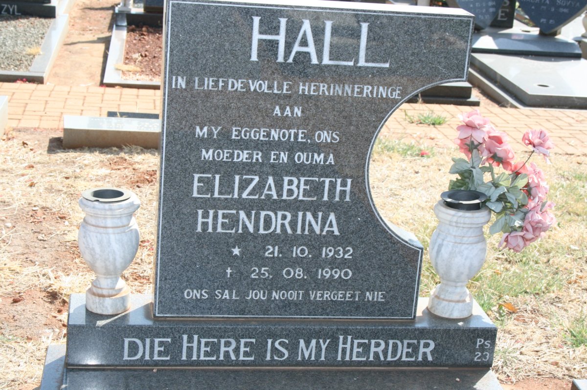 HALL Elizabeth Hendrina 1932-1990
