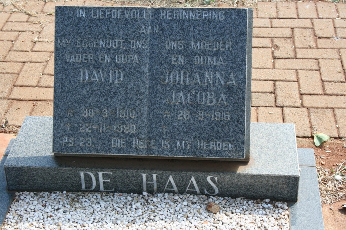 HAAS David, de 1910-1990 &amp; Johanna Jacoba 1916-
