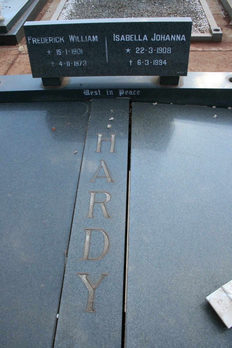 HARDY Frederick William 1901-1973 &amp; Isabella Johanna 1908-1994
