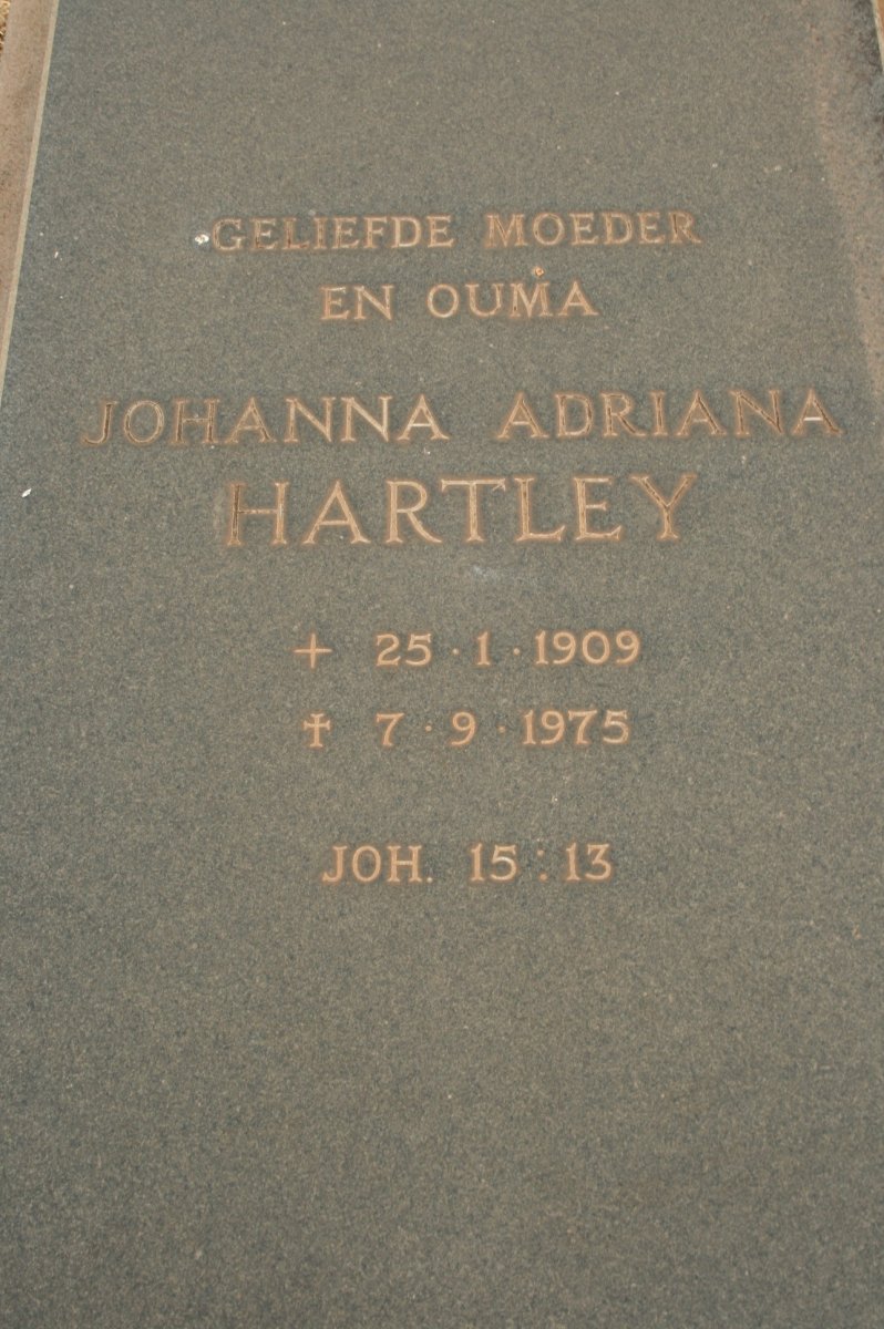 HARTLEY Johanna Adriana 1909-1975