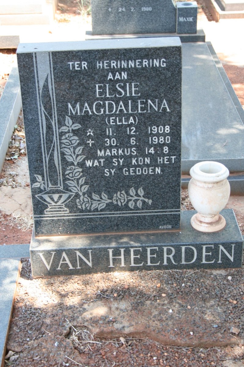 HEERDEN Elsie Magdalena, van 1908-1980