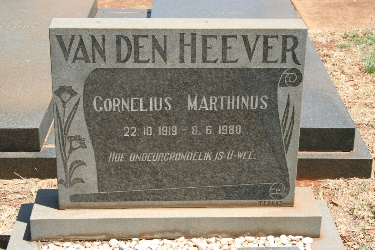 HEEVER Cornelius Marthinus, van den 1919-1980