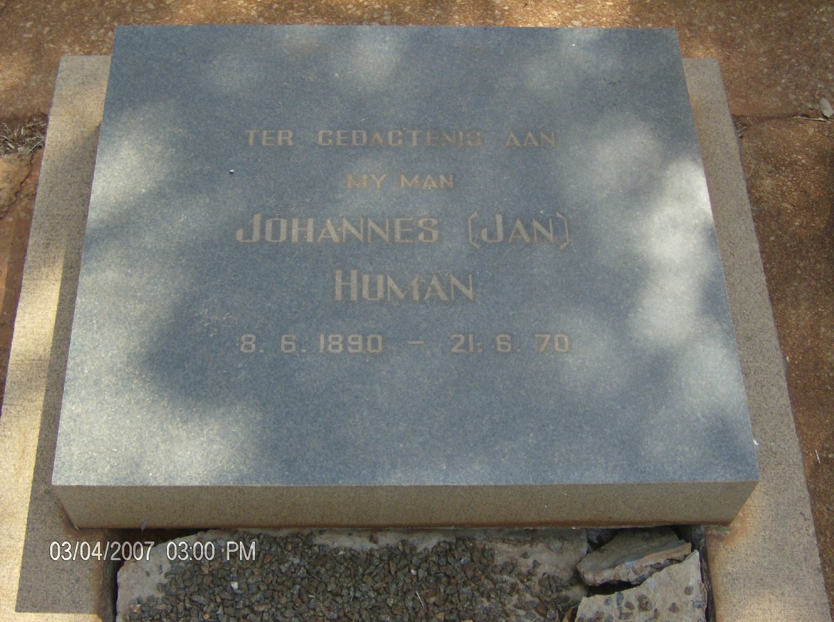 HUMAN Johannes 1890-1970