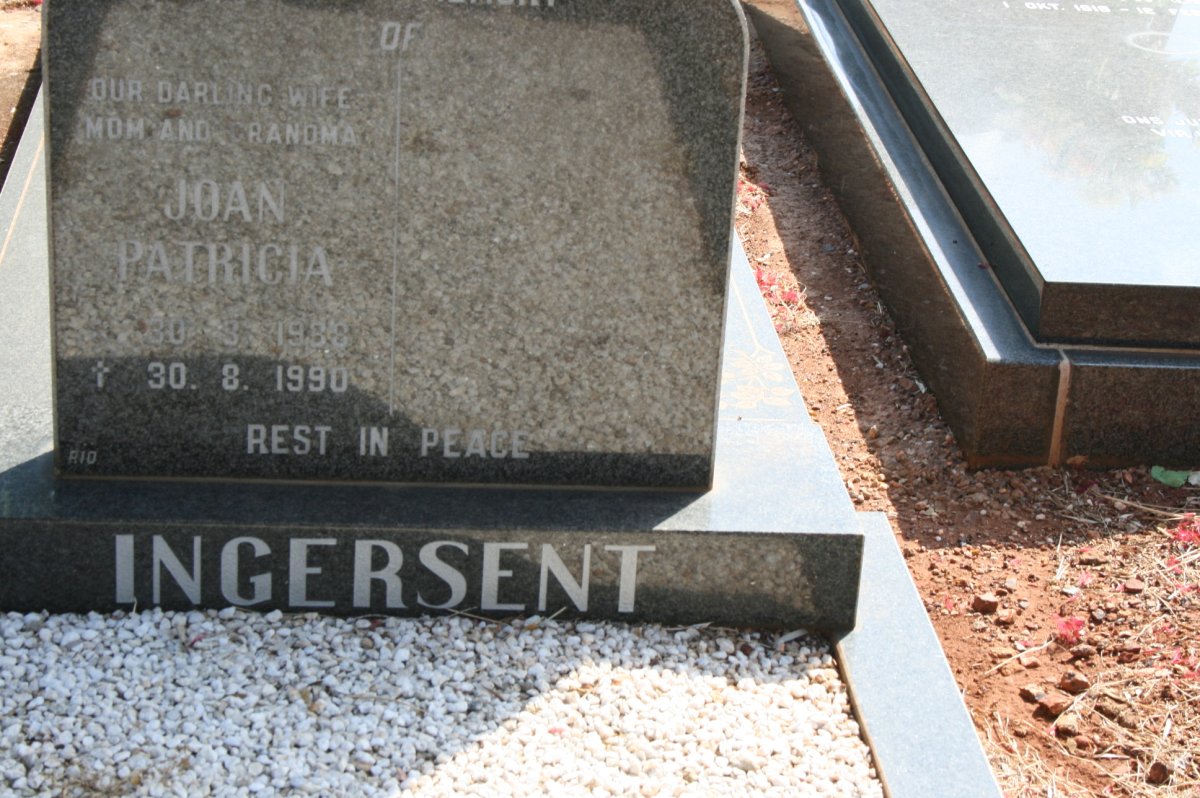INGERSENT Joan Patricia 1930-1990