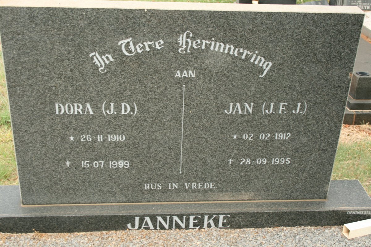 JANNEKE J.F.J. 1912-1995 &amp; J.D. 1910-1999