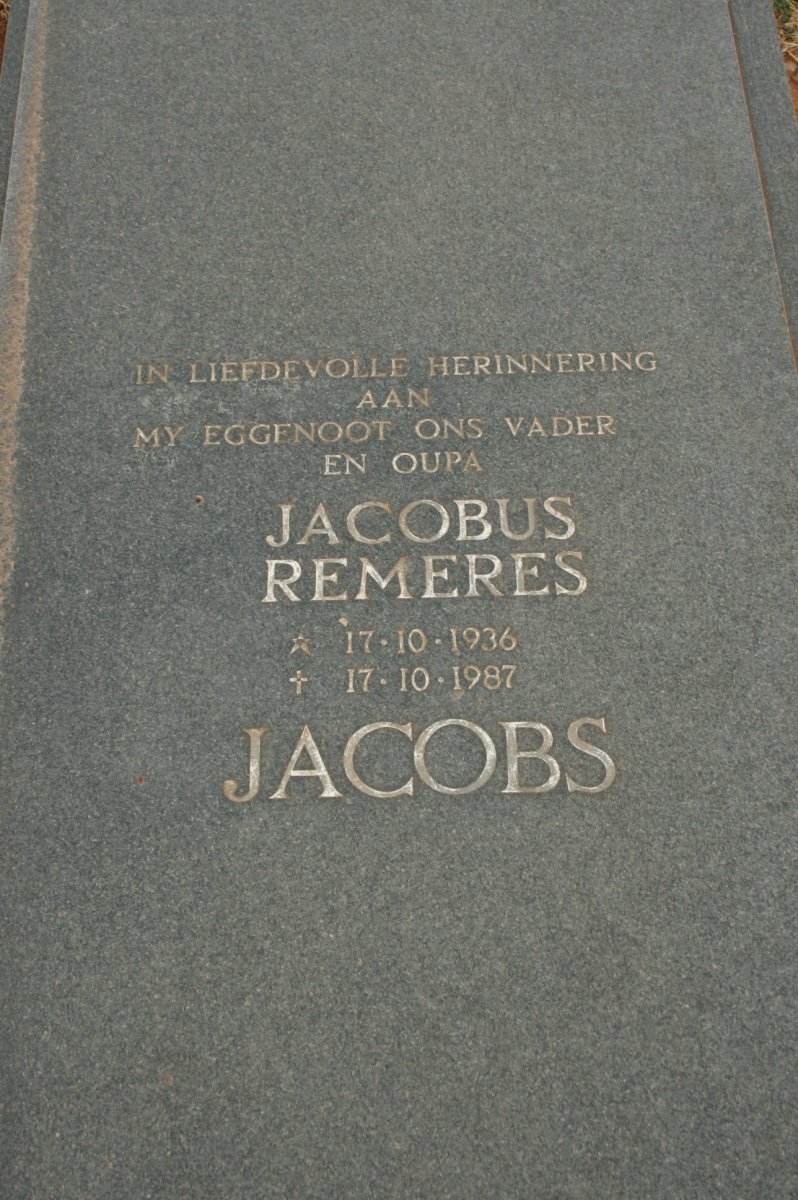 JACOBS Jacobus Remeres 1936-1987