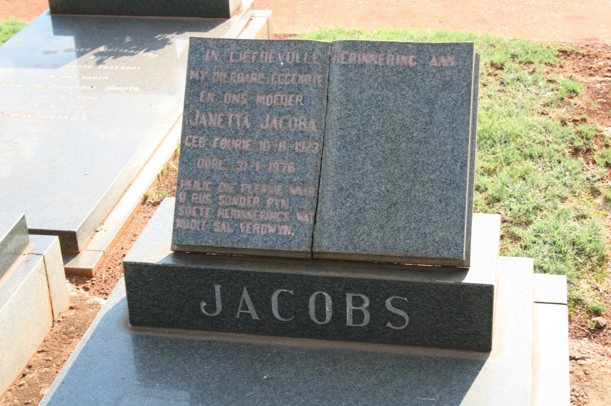 JACOBS Janetta Jacoba nee FOURIE 1923-1976