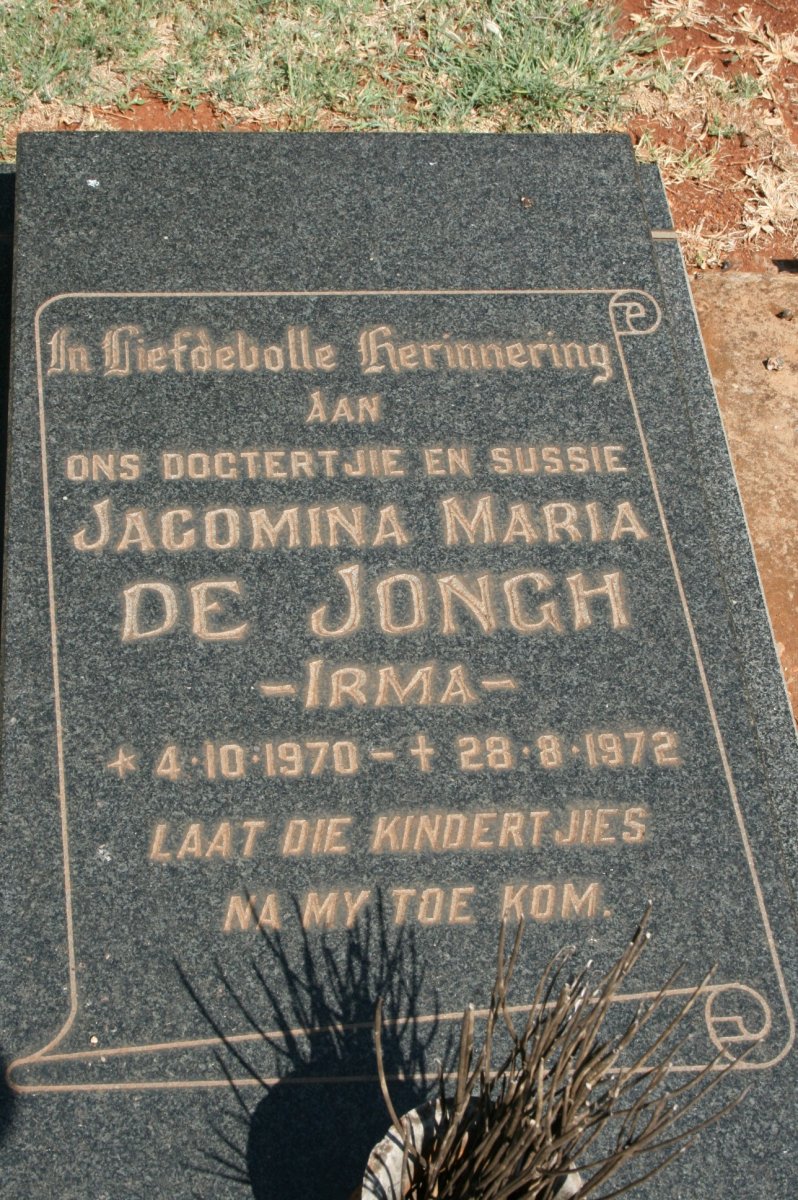 JONGH Jacomina Maria, de 1970-1972