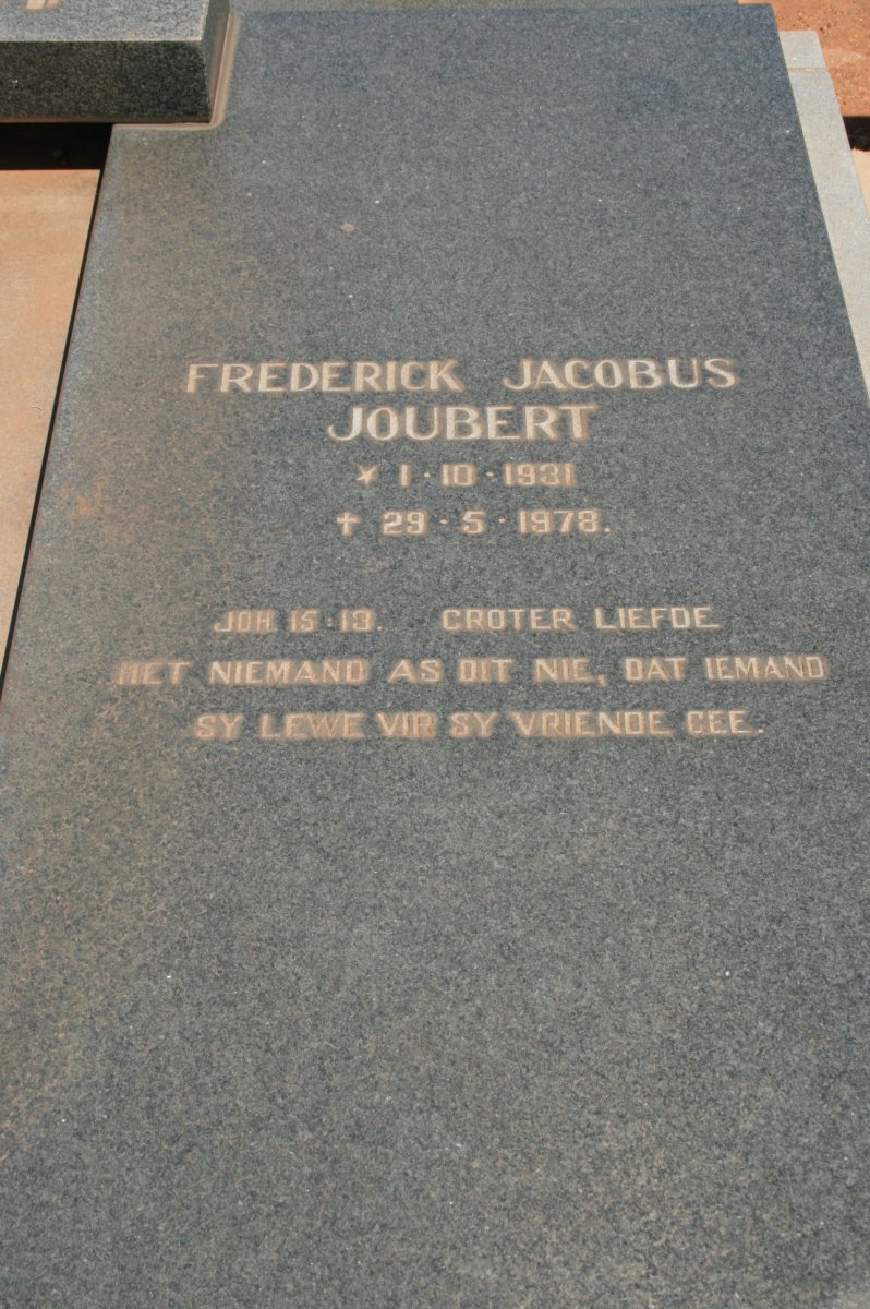 JOUBERT Frederick Jacobus 1931-1978