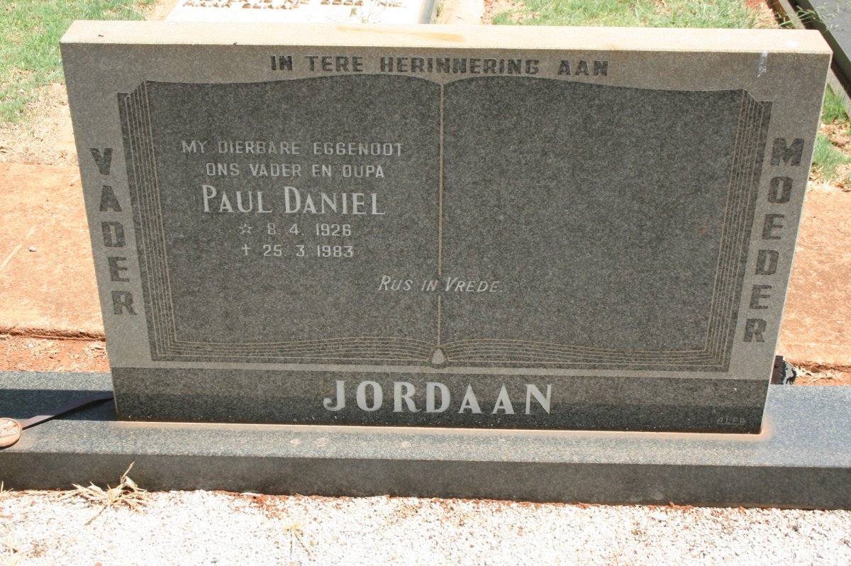 JORDAAN Paul Daniel 1926-1983