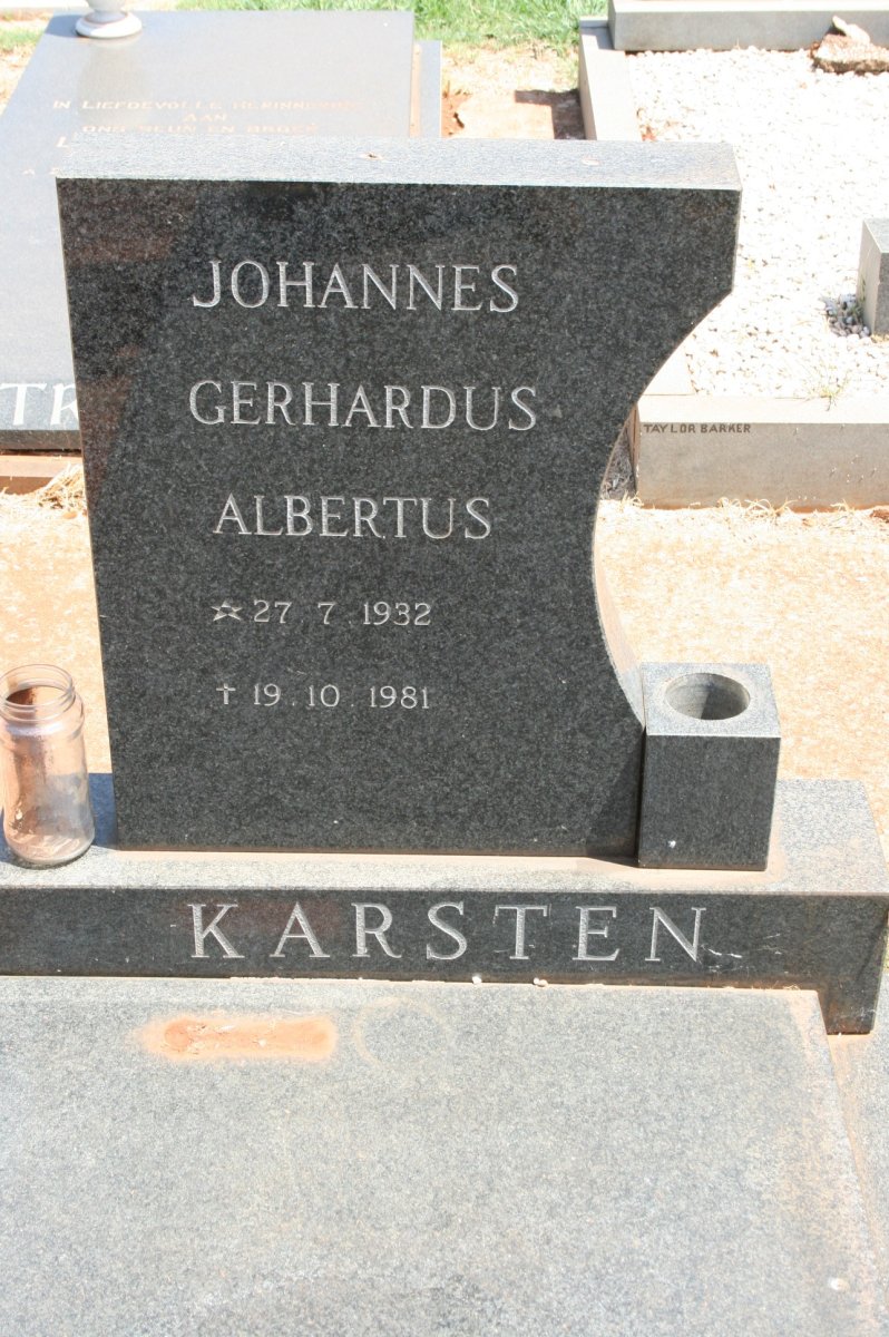 KARSTEN Johannes Gerhardus Albertus 1932-1981