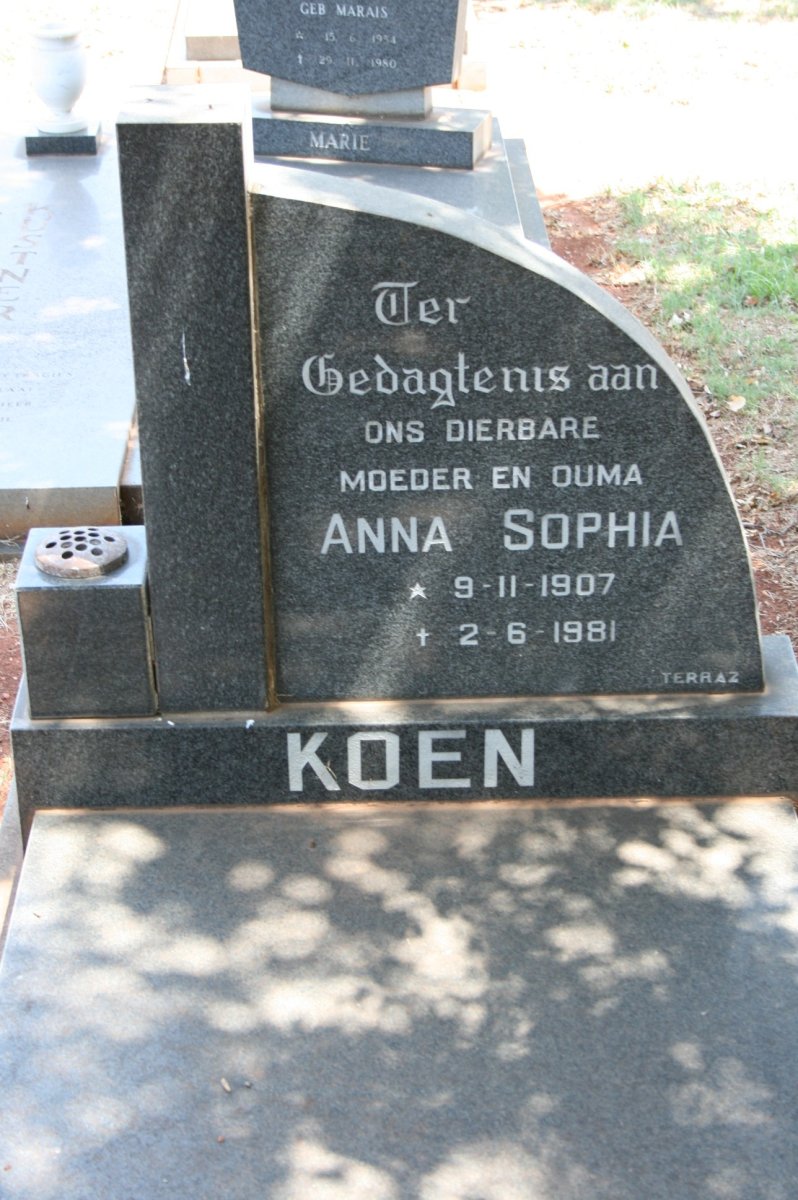 KOEN Anna Sophia 1907-1981