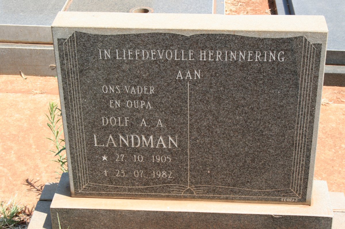 LANDMAN Dolf A.A. 1905-1982