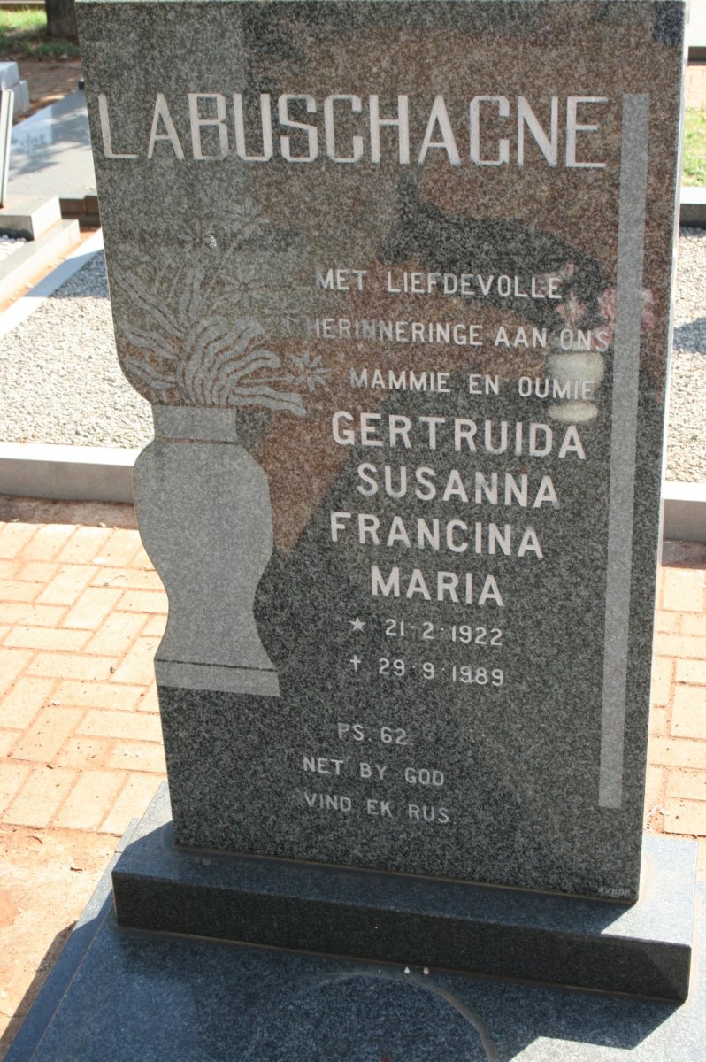 LABUSCHAGNE Gertruida Susanna Francina Maria 1922-1989