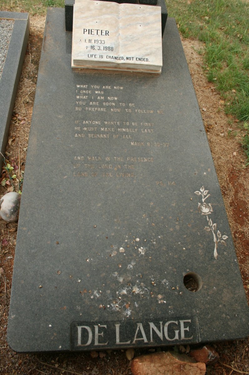 LANGE Pieter, de 1933-1988