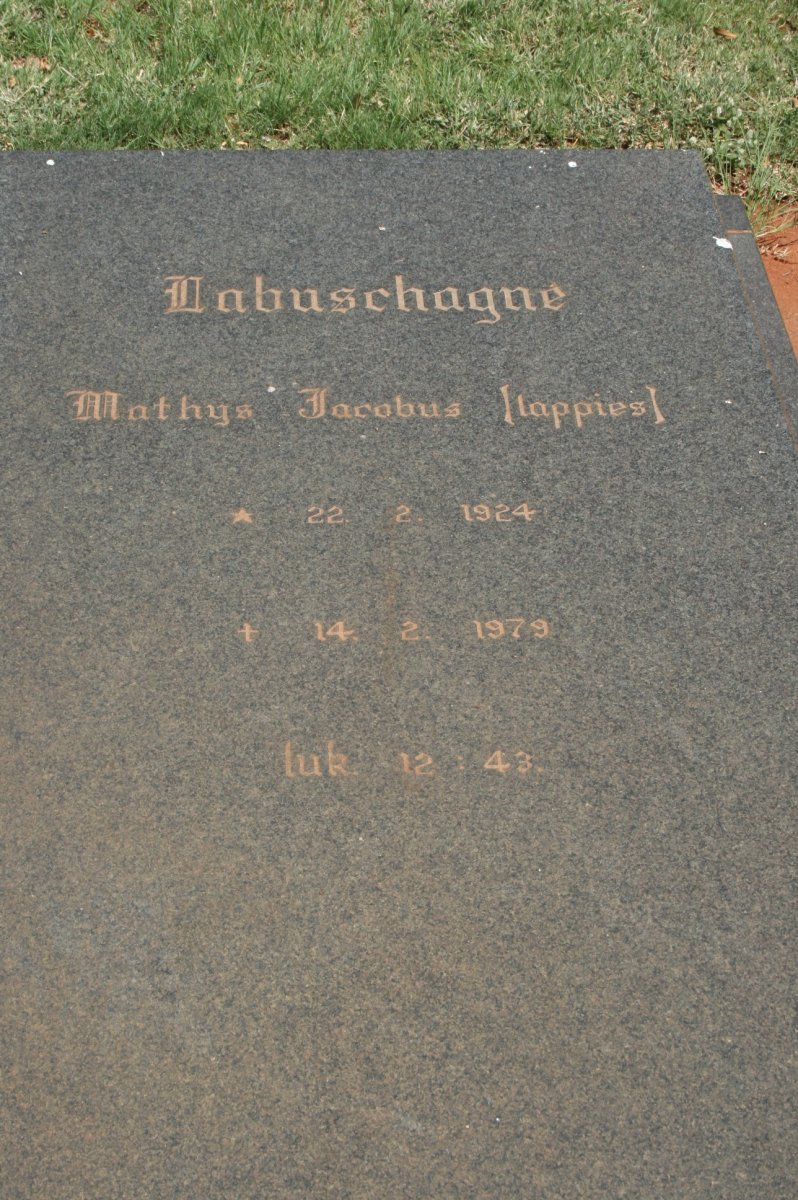 LABUSCHAGNE Mathys Jacobus 1924-1979