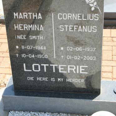 LOTTERIE Cornelius Stefanus 1937-2003 &amp; Martha Hermina SMITH 1944-1990