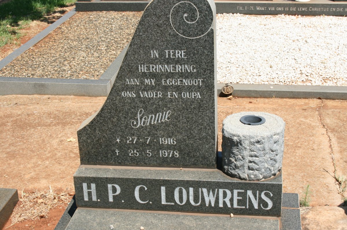 LOUWRENS H.P.C. 1916-1978