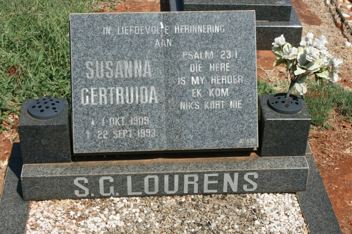 LOURENS Susanna Gertruida 1909-1993