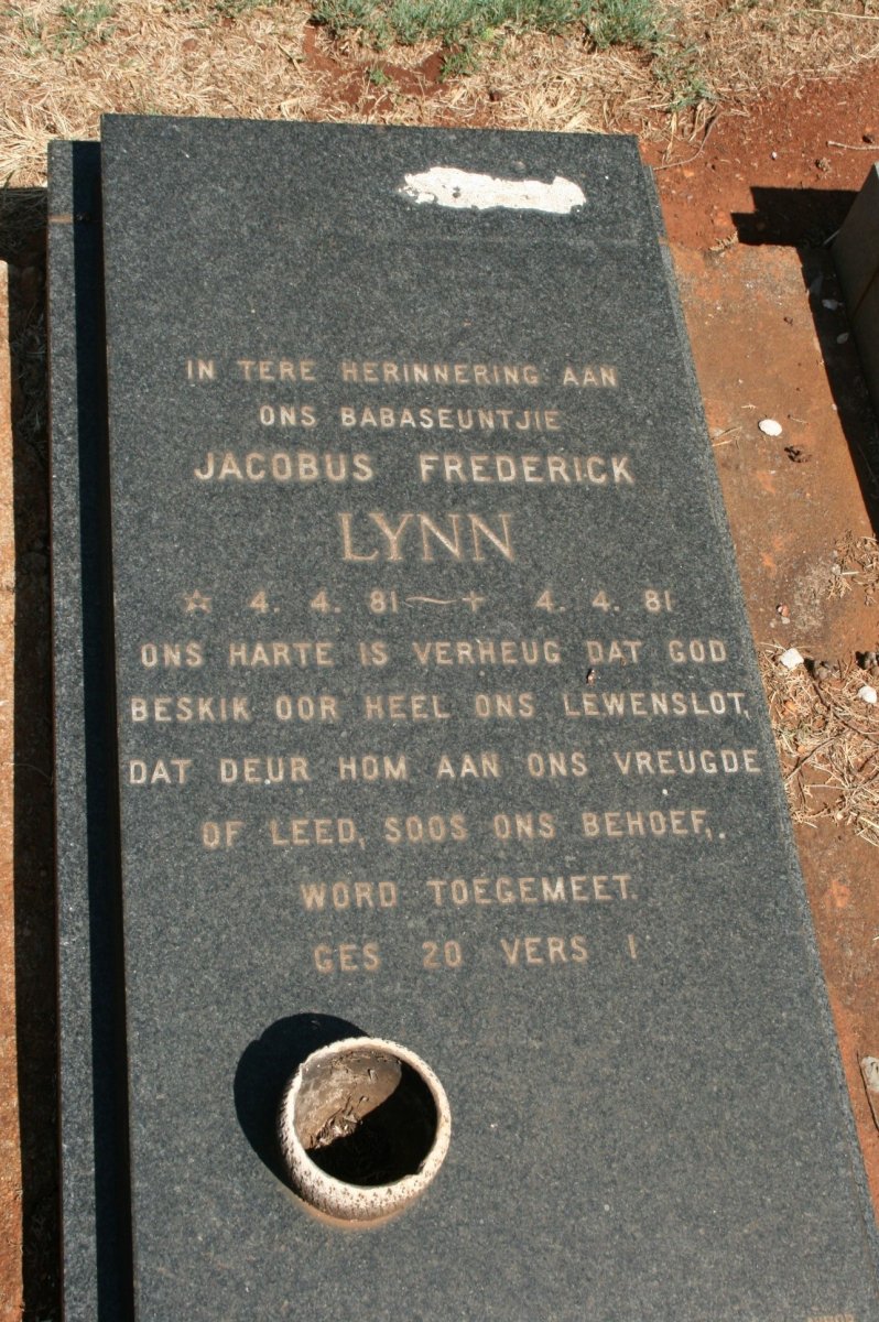 LYNN Jacobus Frederick 1981-1981