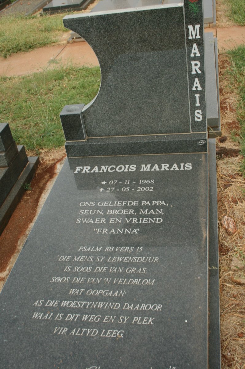 MARAIS Francois 1968-2002