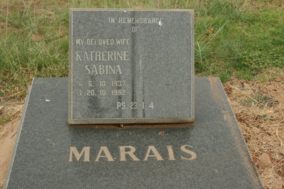 MARAIS Katherine Sabina 1937-1992