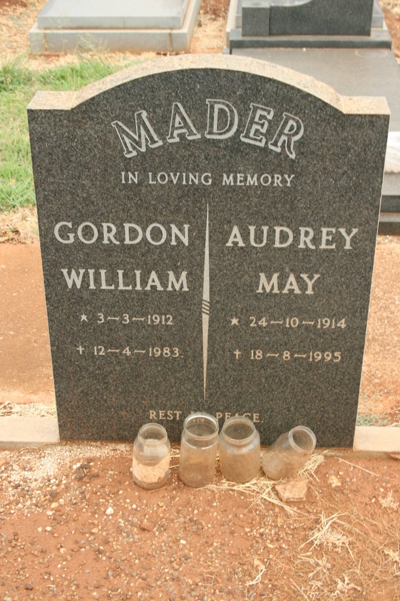 MADER Gordon William 1912-1983 &amp; Audrey May 1914-1995