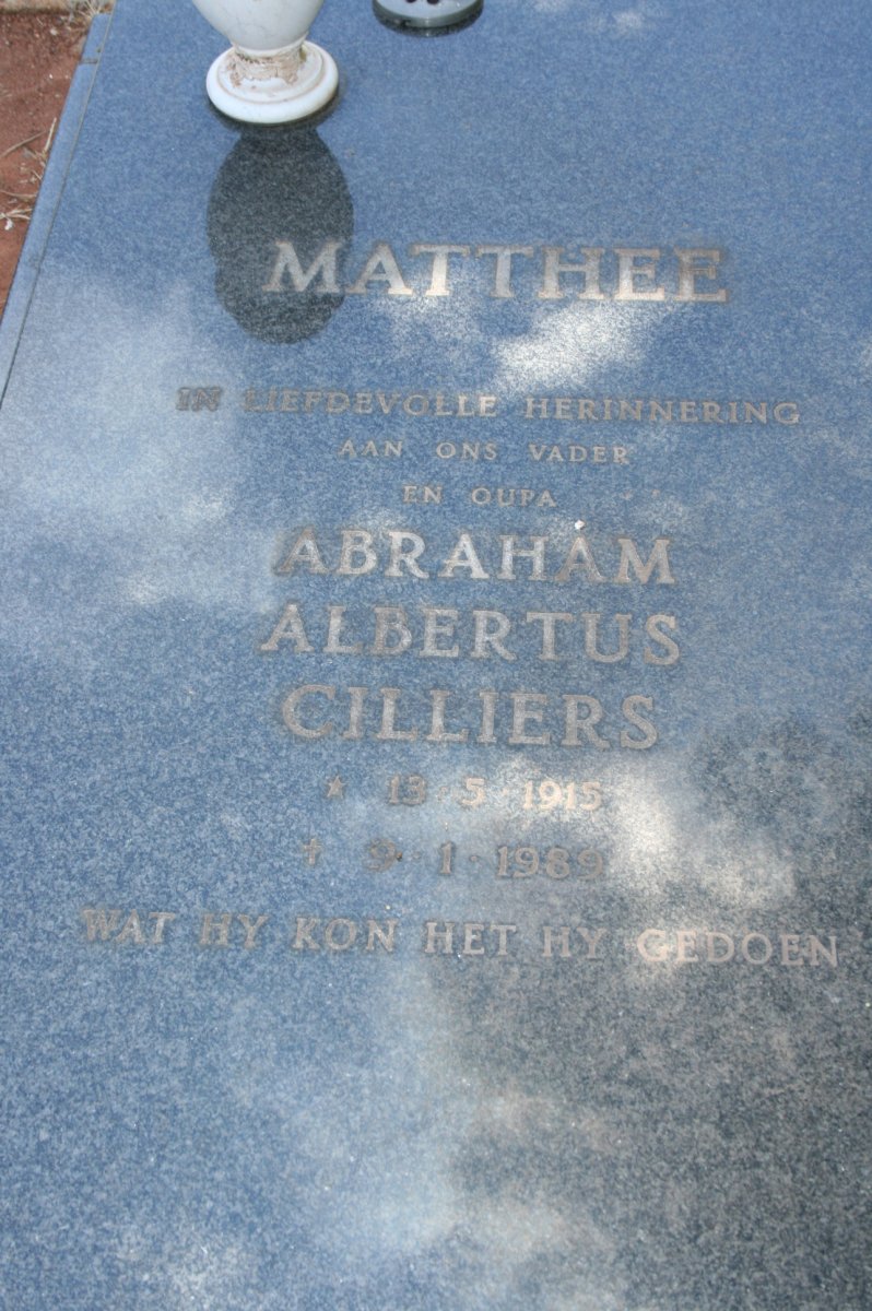 MATTHEE Abraham Albertus Cilliers 1915-1989