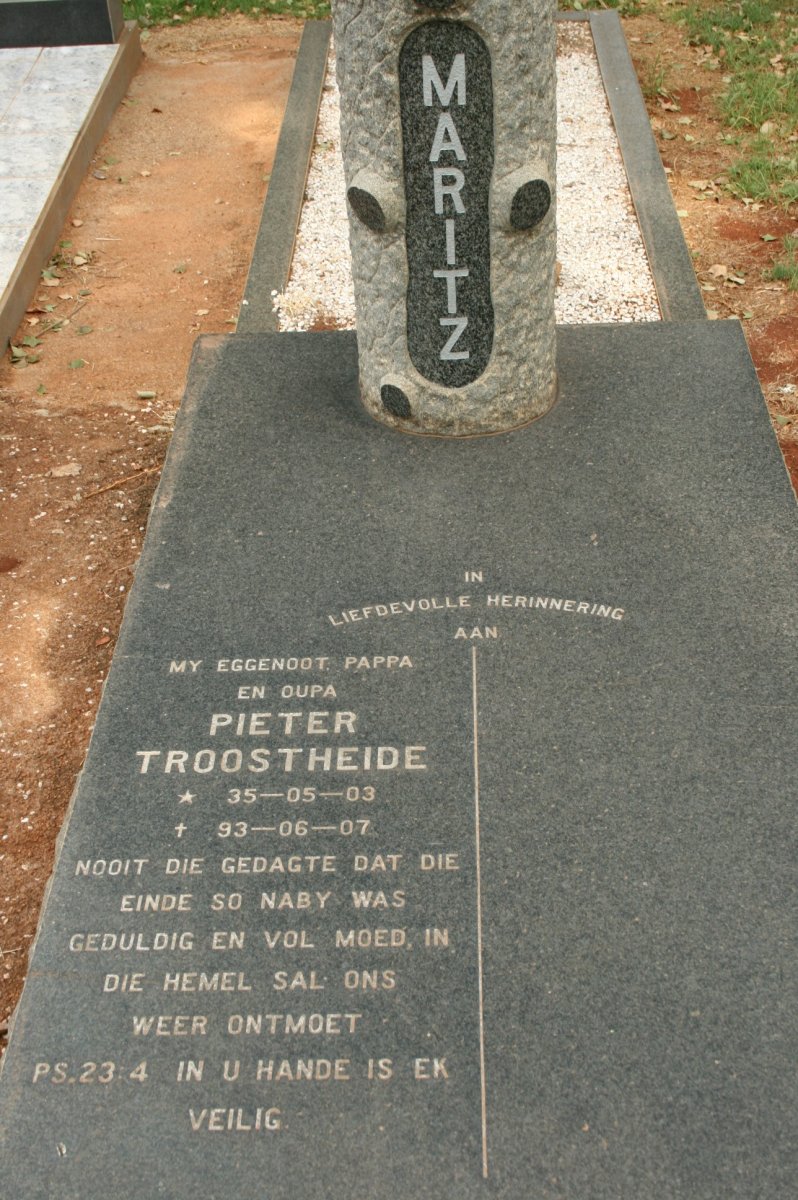 MARITZ Pieter Troostheide 1935-1993