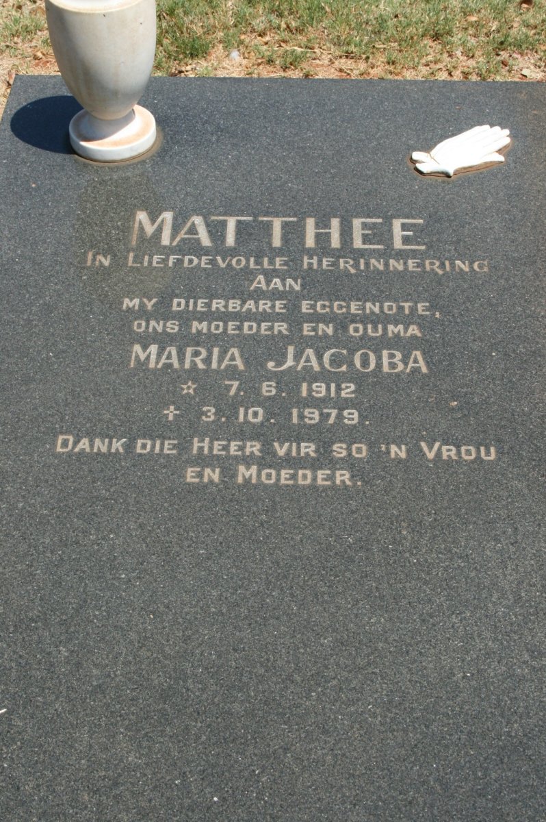 MATTHEE Maria Jacoba 1912-1979