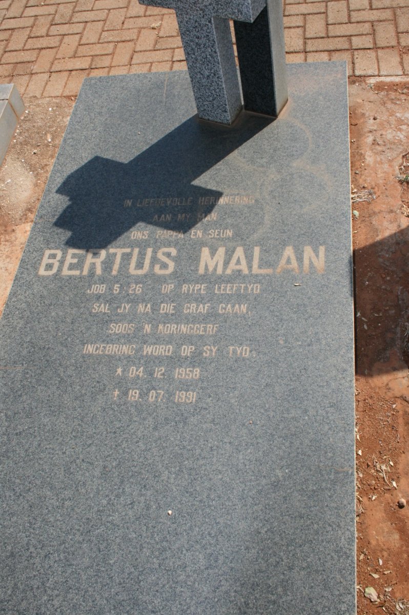MALAN Bertus 1958-1991