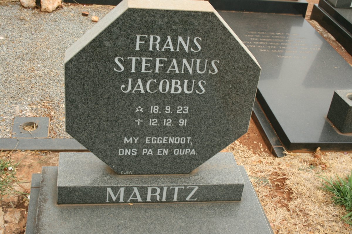 MARITZ Frans Stefanus Jacobus 1923-1991