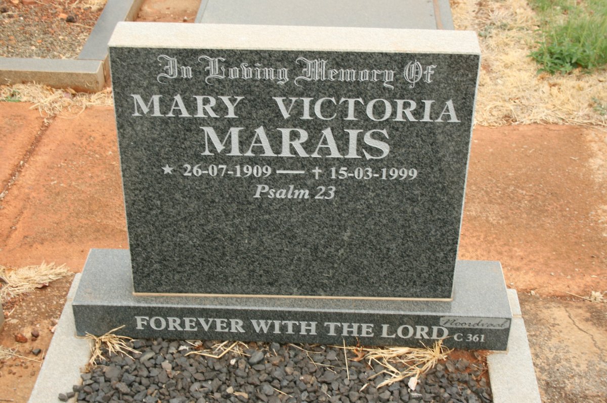 MARAIS Mary Victoria 1909-1999