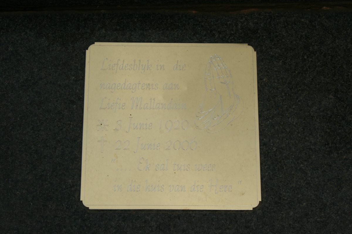 MALLANDAIN Liefie 1920-2000