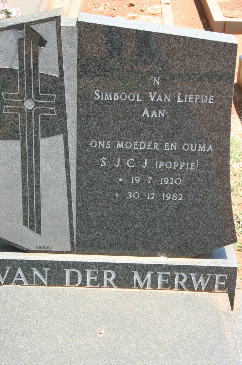 MERWE S.J.C.J., van der 1920-1982